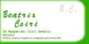 beatrix csiri business card